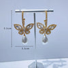 1 Pair Simple Style Classic Style Butterfly Plating Inlay Brass Rhinestones Zircon Gold Plated Drop Earrings