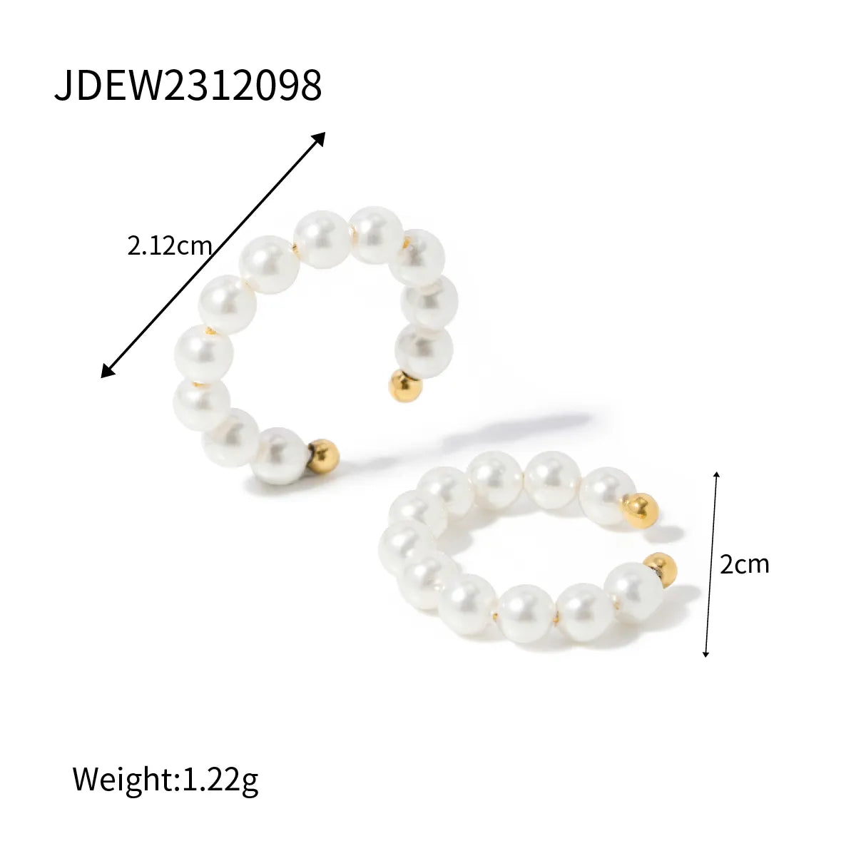 1 Pair Simple Style Classic Style C Shape Plating 304 Stainless Steel 18K Gold Plated Ear Cuffs