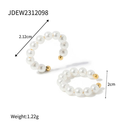 1 Pair Simple Style Classic Style C Shape Plating 304 Stainless Steel 18K Gold Plated Ear Cuffs