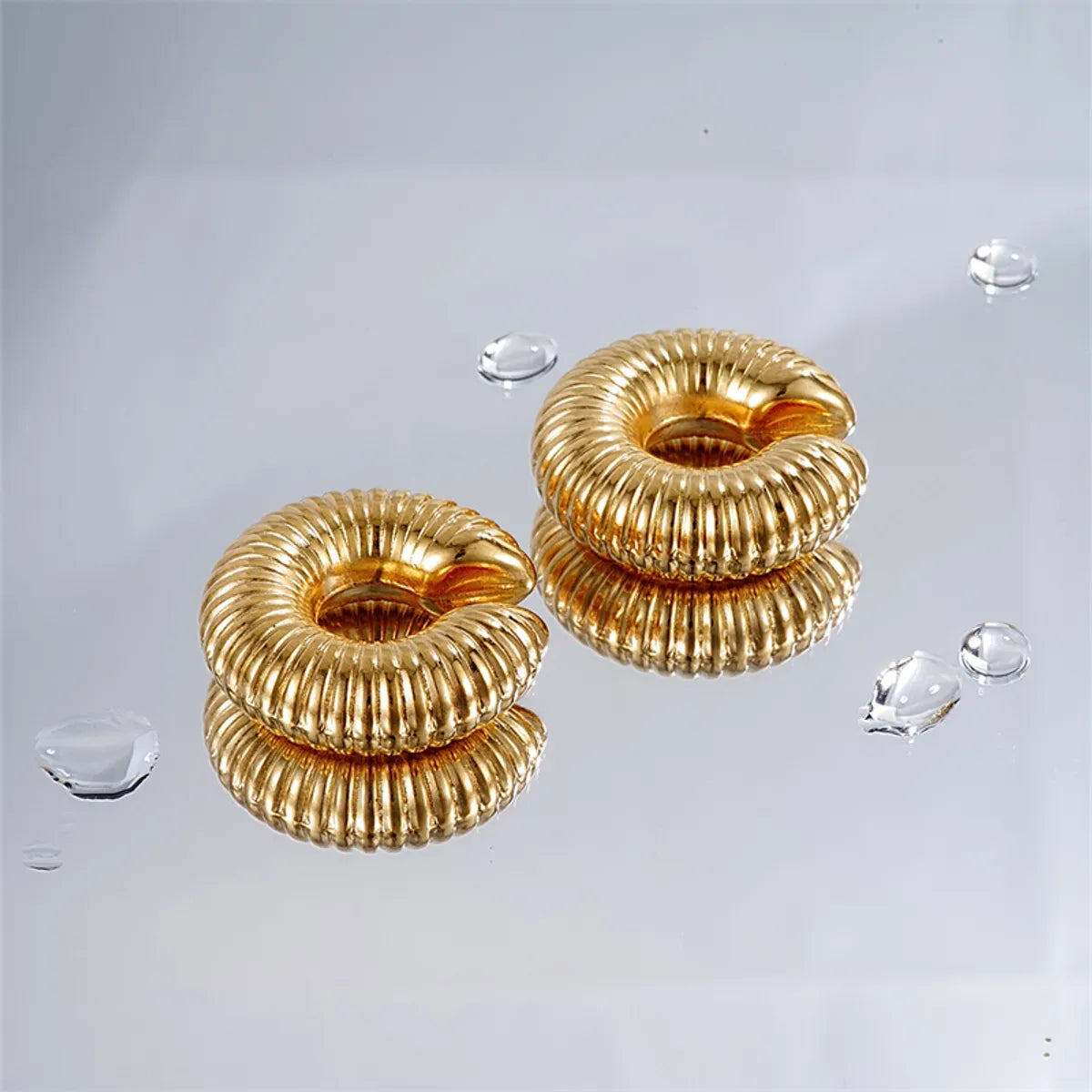 1 Pair Simple Style Classic Style C Shape Plating Stainless Steel Gold Plated Ear Cuffs