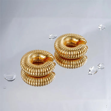 1 Pair Simple Style Classic Style C Shape Plating Stainless Steel Gold Plated Ear Cuffs