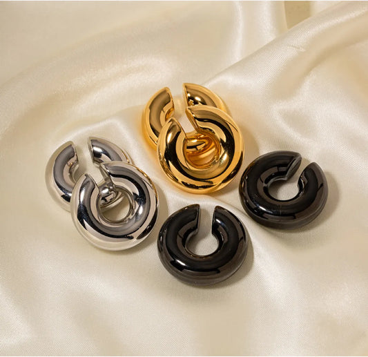 1 Pair Simple Style Classic Style C Shape Plating Titanium Steel 18k Gold Plated Ear Studs