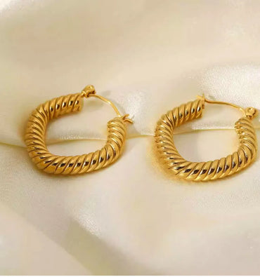 1 Pair Simple Style Classic Style C Shape Plating Titanium Steel 18k Gold Plated Earrings