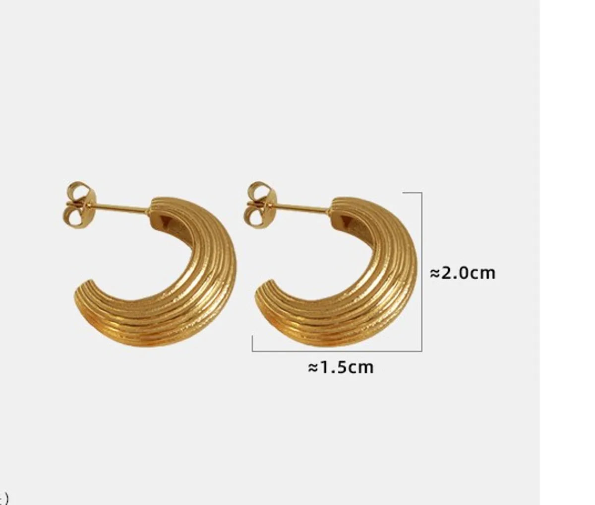 1 Pair Simple Style Classic Style C Shape Plating Titanium Steel 18k Gold Plated Earrings