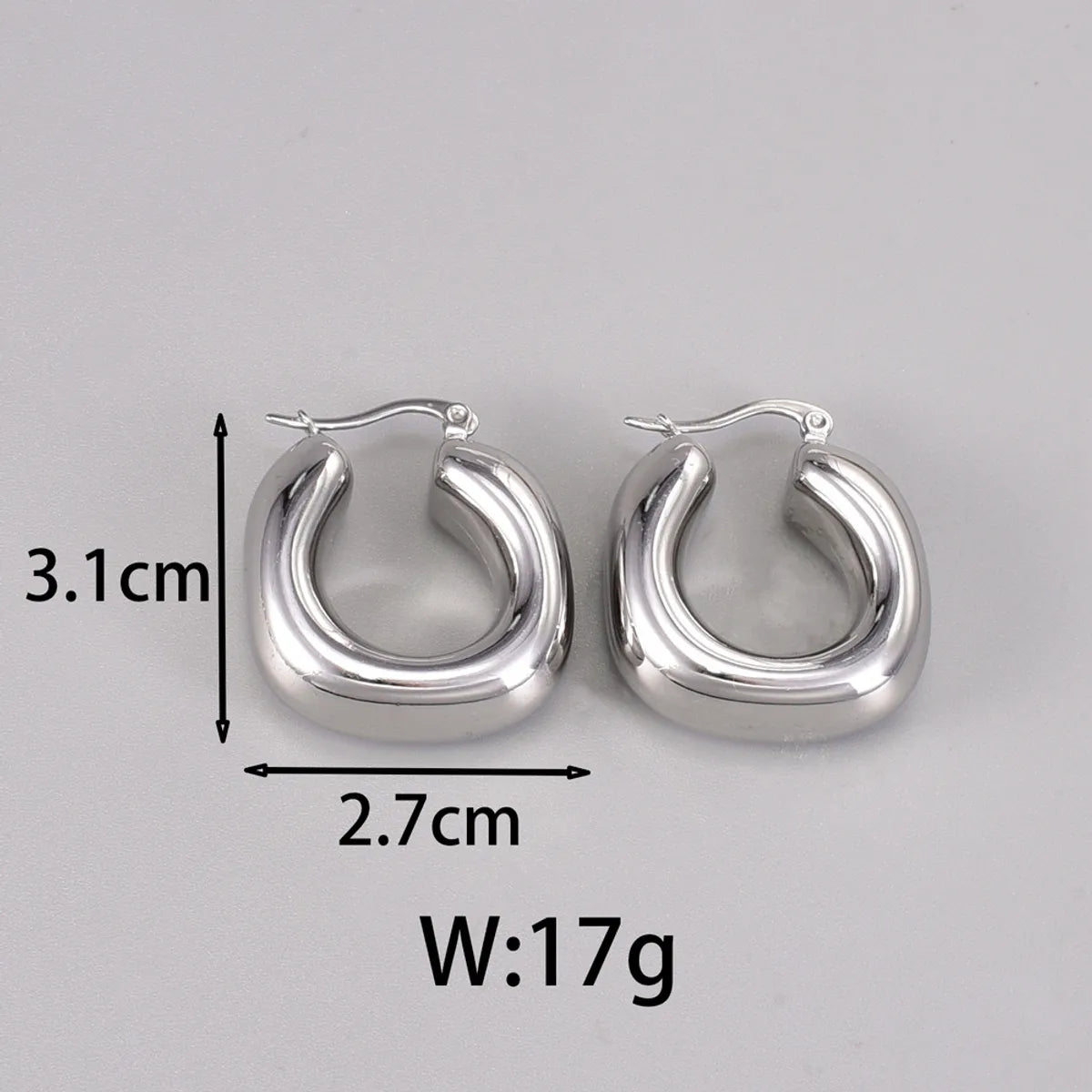 1 Pair Simple Style Classic Style C Shape Plating 304 Stainless Steel Titanium Steel 18K Gold Plated Ear Studs