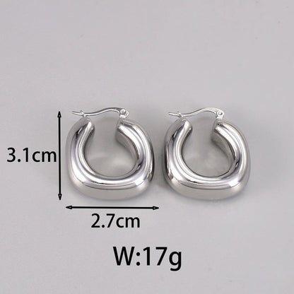 1 Pair Simple Style Classic Style C Shape Plating 304 Stainless Steel Titanium Steel 18K Gold Plated Ear Studs