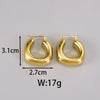 1 Pair Simple Style Classic Style C Shape Plating 304 Stainless Steel Titanium Steel 18K Gold Plated Ear Studs