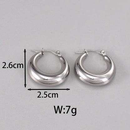 1 Pair Simple Style Classic Style C Shape Plating 304 Stainless Steel Titanium Steel 18K Gold Plated Ear Studs