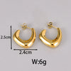 1 Pair Simple Style Classic Style C Shape Plating 304 Stainless Steel Titanium Steel 18K Gold Plated Ear Studs