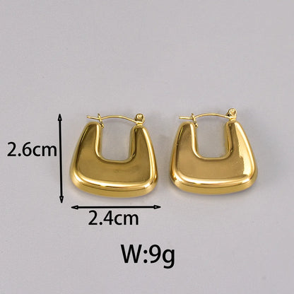 1 Pair Simple Style Classic Style C Shape Plating 304 Stainless Steel Titanium Steel 18K Gold Plated Ear Studs