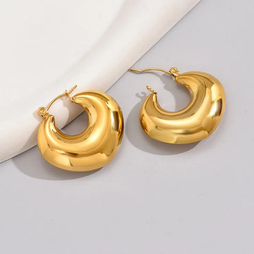 1 Pair Simple Style Classic Style C Shape Plating 304 Stainless Steel Titanium Steel 18K Gold Plated Ear Studs