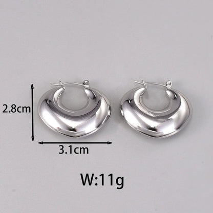 1 Pair Simple Style Classic Style C Shape Plating 304 Stainless Steel Titanium Steel 18K Gold Plated Ear Studs