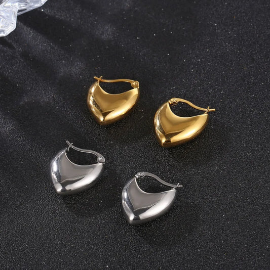 1 Pair Simple Style Classic Style C Shape Plating Titanium Steel Earrings