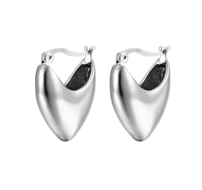 1 Pair Simple Style Classic Style C Shape Plating Titanium Steel Earrings