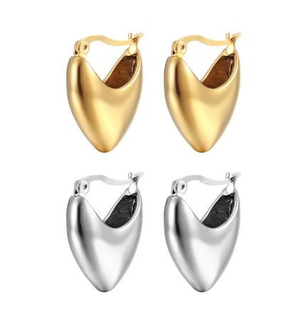 1 Pair Simple Style Classic Style C Shape Plating Titanium Steel Earrings