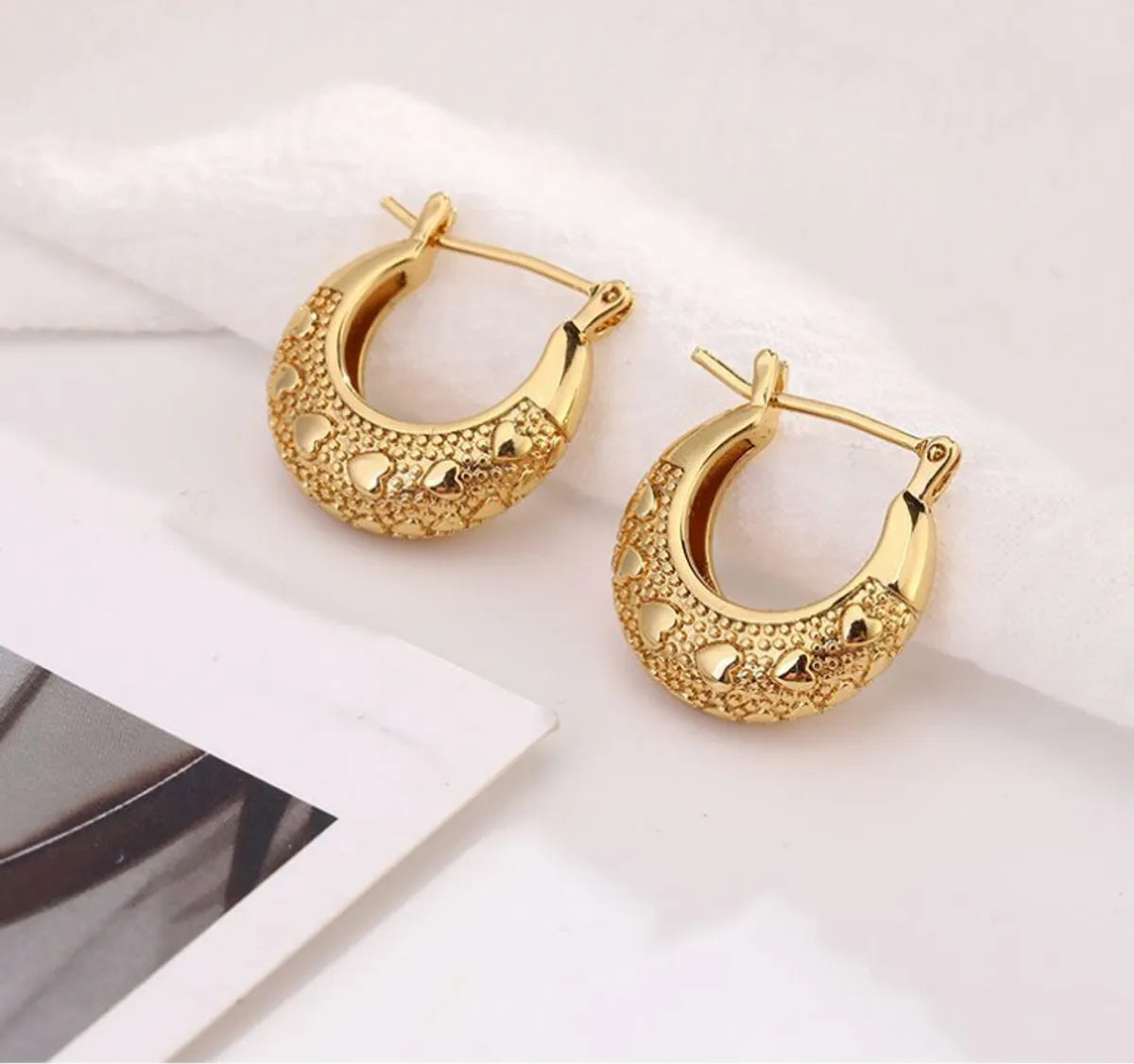 1 Pair Simple Style Classic Style C Shape Plating Titanium Steel Earrings