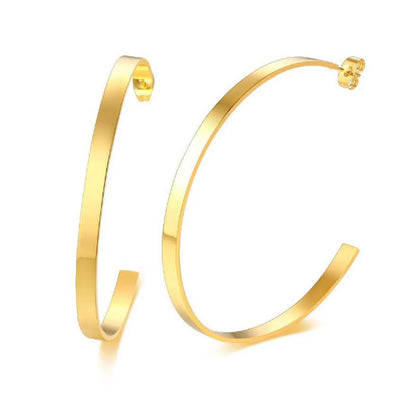 1 Pair Simple Style Classic Style C Shape Plating Titanium Steel Gold Plated Ear Studs