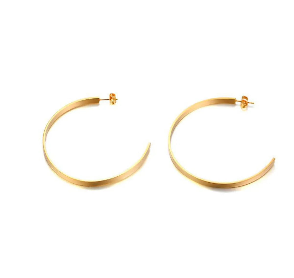 1 Pair Simple Style Classic Style C Shape Plating Titanium Steel Gold Plated Ear Studs