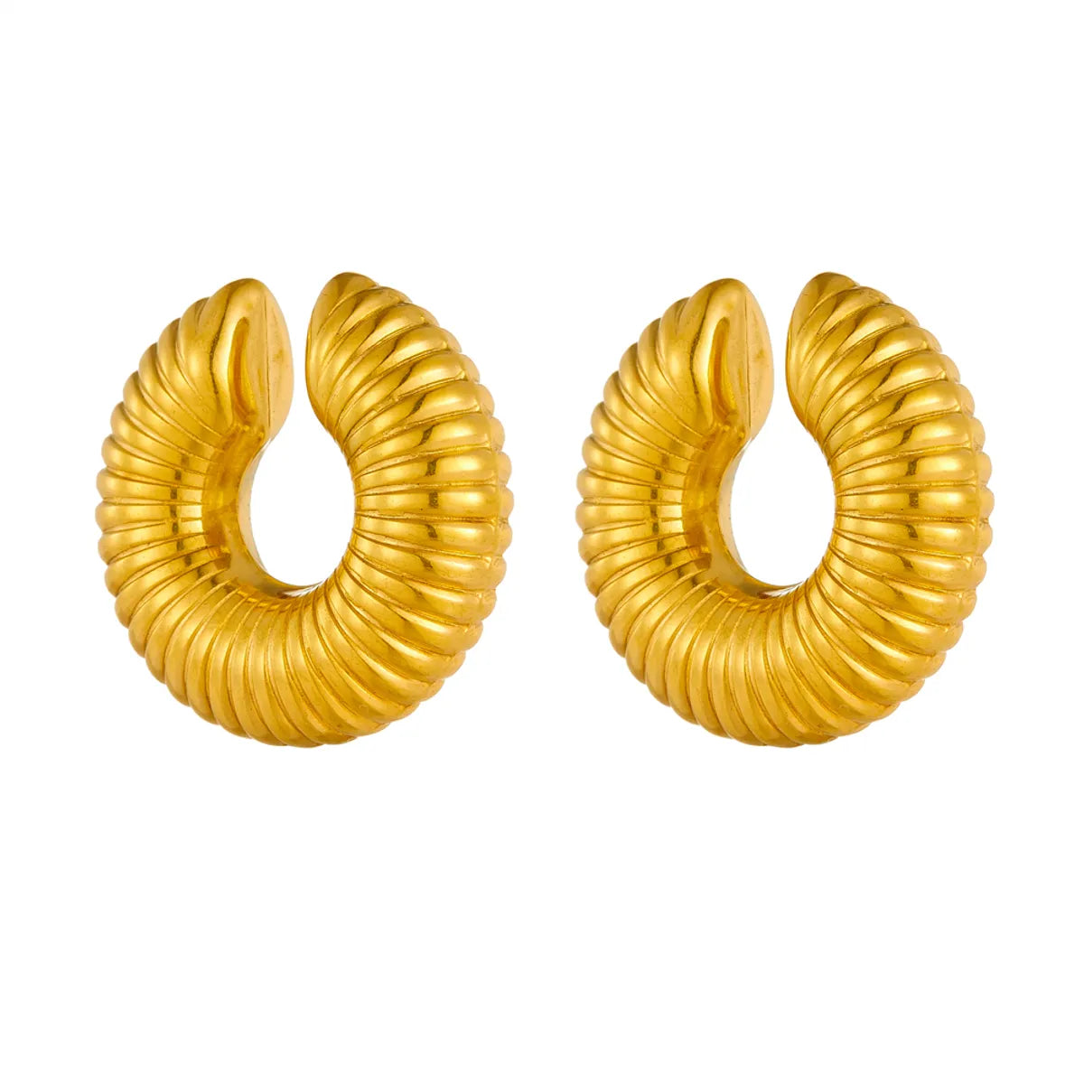 1 Pair Simple Style Classic Style C Shape U Shape Plating Titanium Steel 18k Gold Plated Ear Cuffs