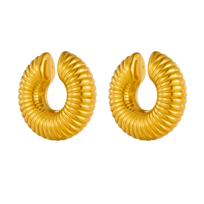 1 Pair Simple Style Classic Style C Shape U Shape Plating Titanium Steel 18k Gold Plated Ear Cuffs