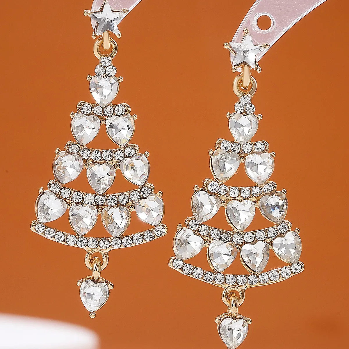 1 Pair Simple Style Classic Style Christmas Tree Snowflake Alloy Drop Earrings