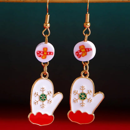 1 Pair Simple Style Classic Style Christmas Tree Snowflake Alloy Drop Earrings