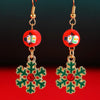 1 Pair Simple Style Classic Style Christmas Tree Snowflake Alloy Drop Earrings