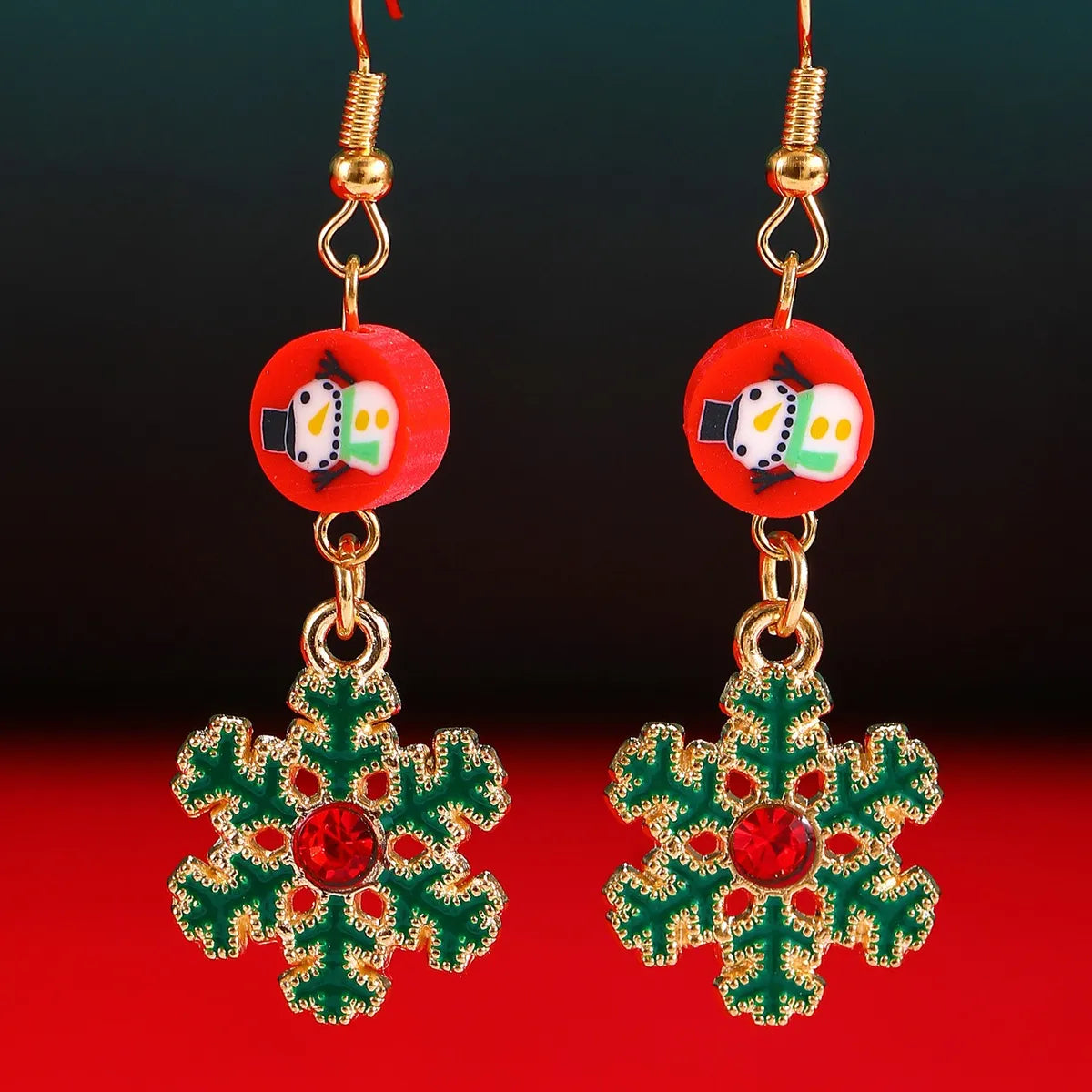 1 Pair Simple Style Classic Style Christmas Tree Snowflake Alloy Drop Earrings