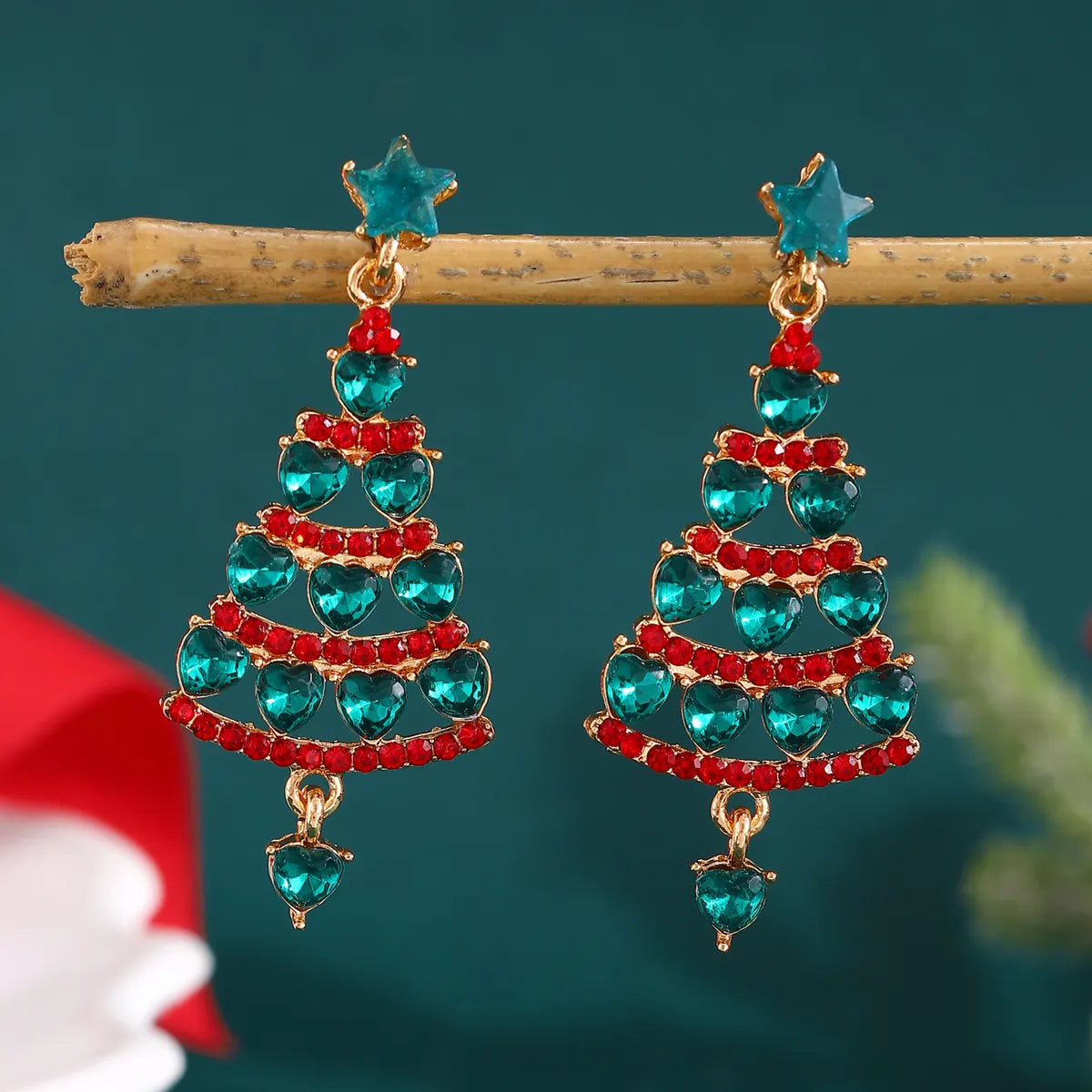 1 Pair Simple Style Classic Style Christmas Tree Snowflake Alloy Drop Earrings