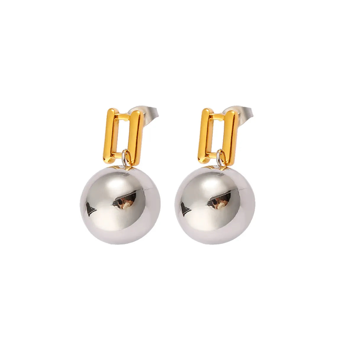 1 Pair Simple Style Classic Style Circle Rectangle 304 Stainless Steel 316 Stainless Steel  18K Gold Plated Drop Earrings