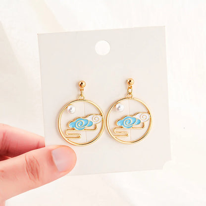 1 Pair Simple Style Classic Style Color Block Alloy Drop Earrings