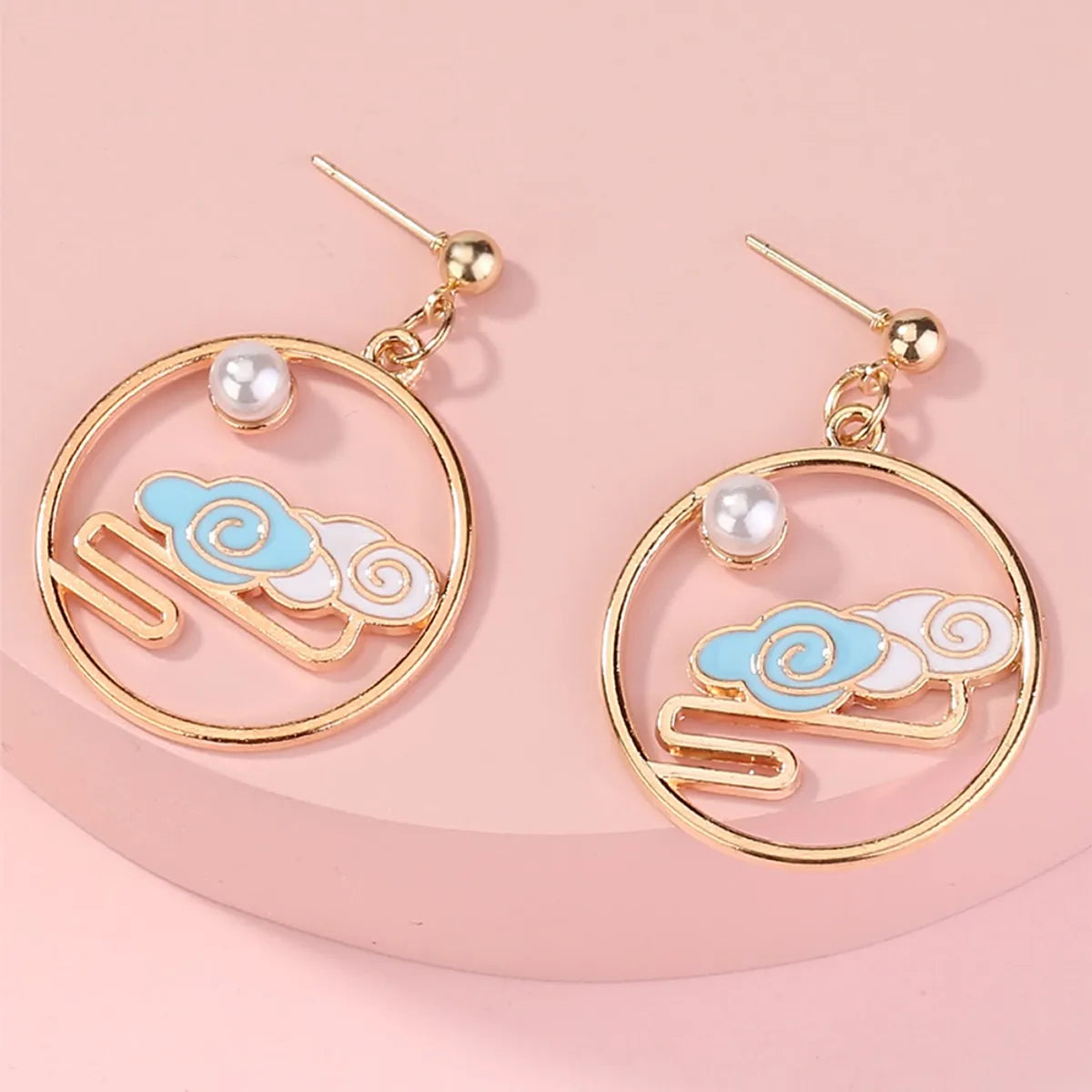 1 Pair Simple Style Classic Style Color Block Alloy Drop Earrings