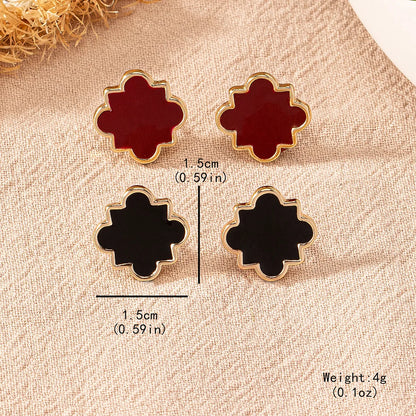 1 Pair Simple Style Classic Style Color Block Alloy Ear Studs