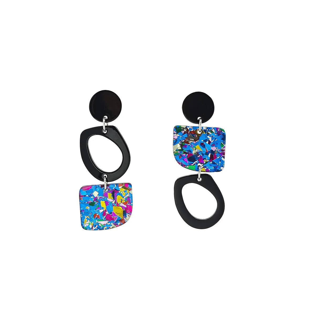 1 Pair Simple Style Classic Style Color Block Irregular Plating Arylic Drop Earrings