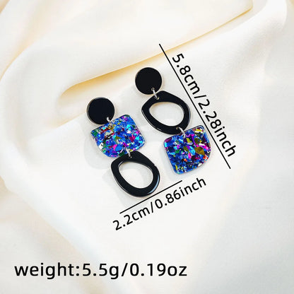 1 Pair Simple Style Classic Style Color Block Irregular Plating Arylic Drop Earrings