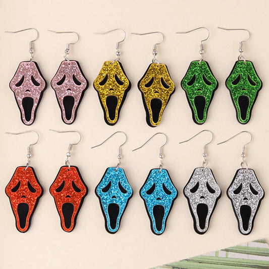 1 Pair Simple Style Classic Style Color Block Patchwork Arylic Drop Earrings