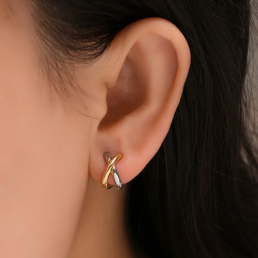 1 Pair Simple Style Classic Style Color Block Plating Copper Gold Plated Ear Studs