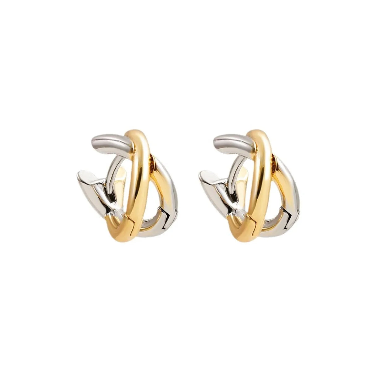 1 Pair Simple Style Classic Style Color Block Plating Copper Gold Plated Ear Studs