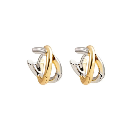 1 Pair Simple Style Classic Style Color Block Plating Copper Gold Plated Ear Studs