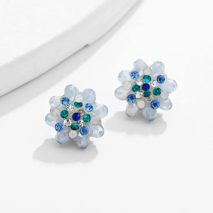 1 Pair Simple Style Classic Style Color Block Plating Inlay Alloy Rhinestones Zircon Ear Studs