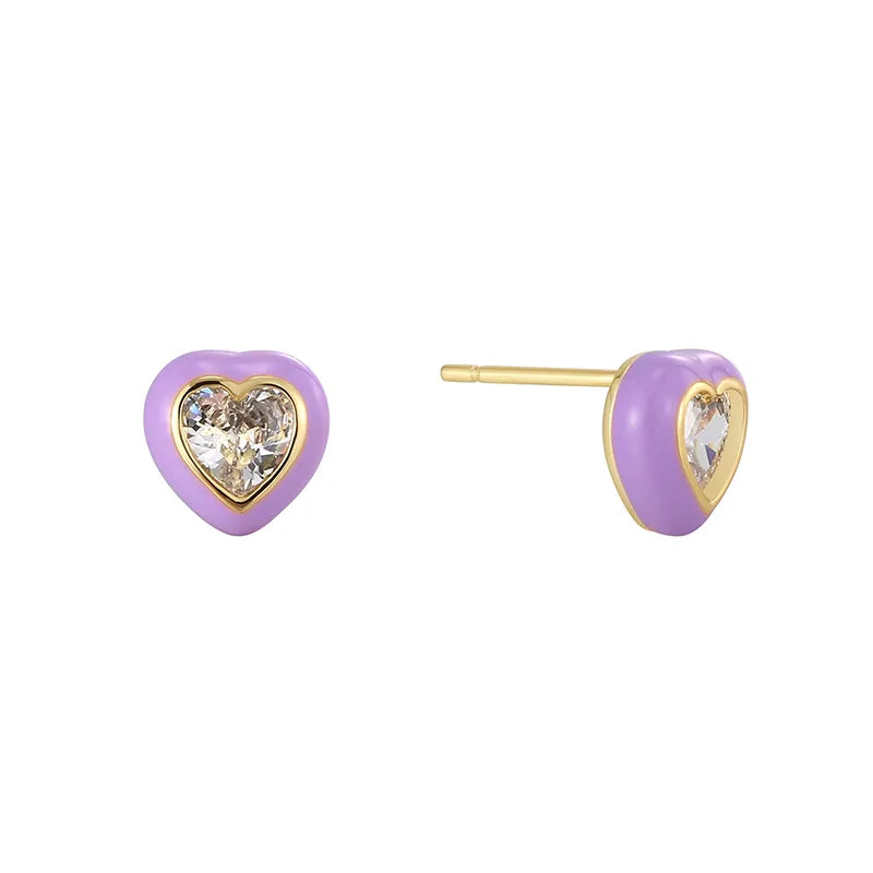 1 Pair Simple Style Classic Style Color Block Plating Inlay Brass Pearl Zircon 18K Gold Plated Ear Studs