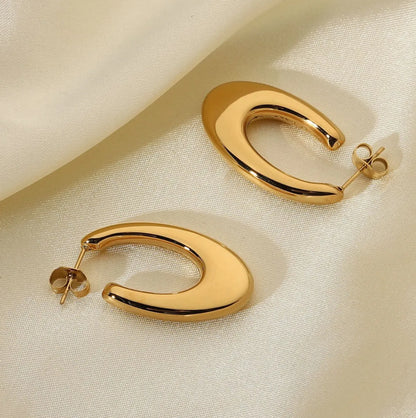 1 Pair Simple Style Classic Style Color Block Plating Titanium Steel Gold Plated Ear Studs