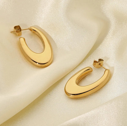 1 Pair Simple Style Classic Style Color Block Plating Titanium Steel Gold Plated Ear Studs