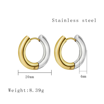 1 Pair Simple Style Classic Style Color Block Plating Titanium Steel Gold Plated Earrings