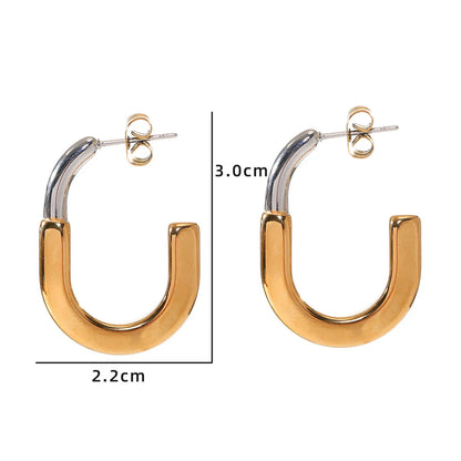 1 Pair Simple Style Classic Style Color Block Polishing 304 Stainless Steel Ear Studs