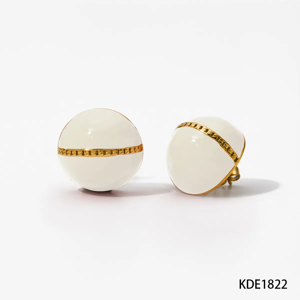 1 Pair Simple Style Classic Style Color Block Three-Dimensional 304 Stainless Steel 16K Gold Plated White Gold Plated Gold Plated Ear Studs