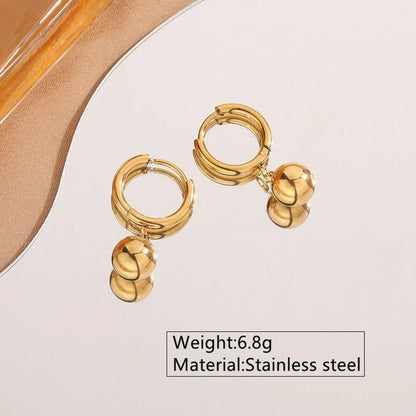 1 Pair Simple Style Classic Style Commute Geometric Plating 304 Stainless Steel 18K Gold Plated Drop Earrings