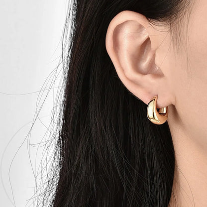 1 Pair Simple Style Classic Style Commute Geometric Plating Copper 18k Gold Plated Rose Gold Plated Silver Plated Earrings