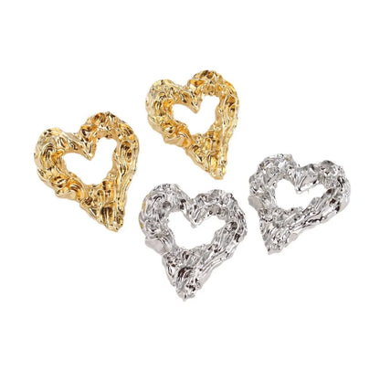 1 Pair Simple Style Classic Style Commute Heart Shape Plating Zinc Alloy Ear Studs