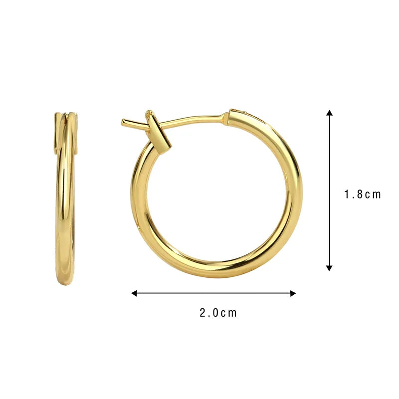 1 Pair Simple Style Classic Style Commute Solid Color Plating Copper 18k Gold Plated Hoop Earrings